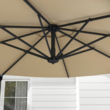 10ft Cantilever Patio Umbrella with 360° Rotation and Tilt, Khaki