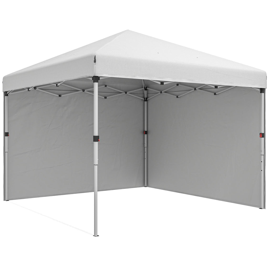 10' x 10' Pop Up Canopy Tent with Sidewalls and Roller Bag, White