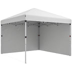 10' x 10' Pop Up Canopy Tent with Sidewalls and Roller Bag, White