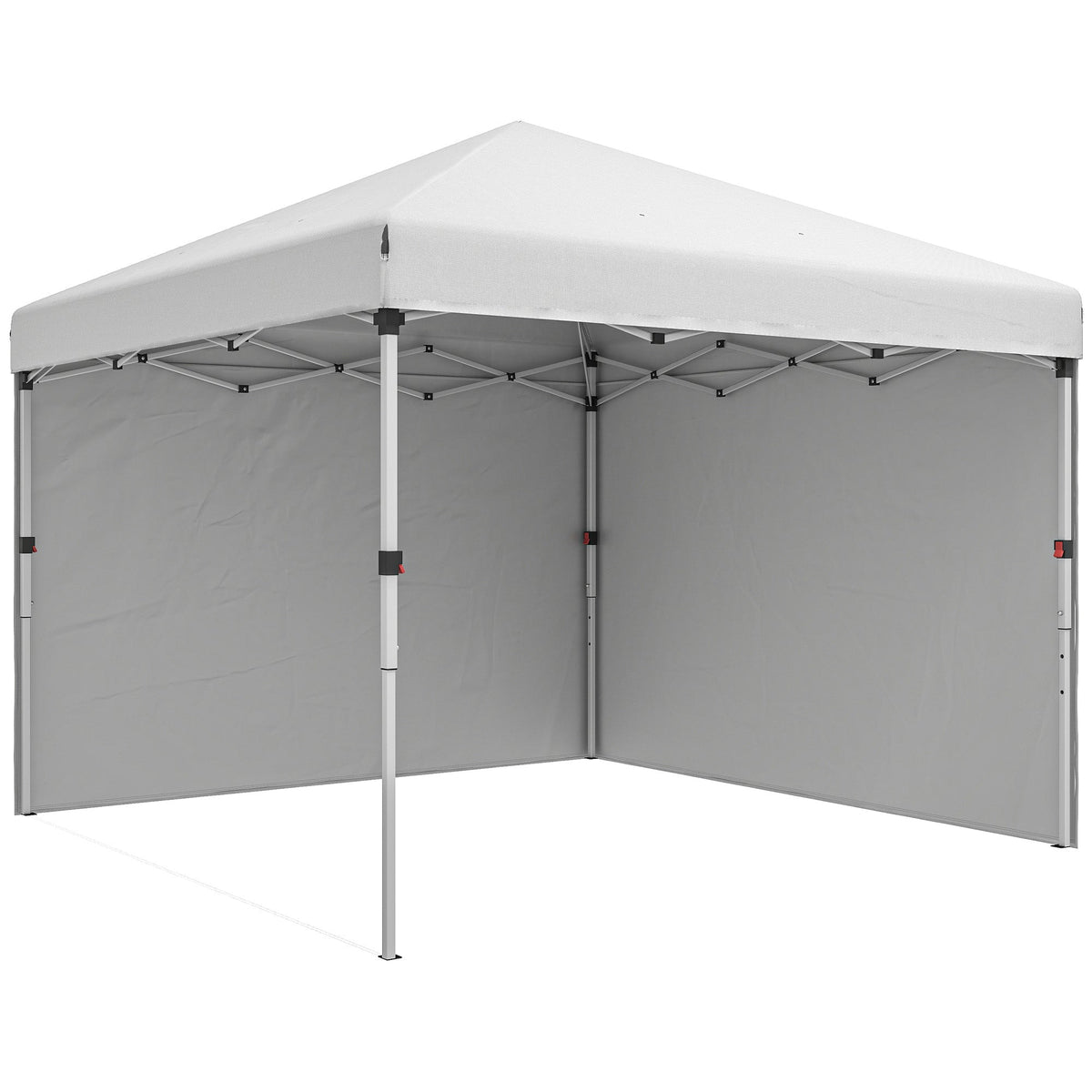 10' x 10' Pop Up Canopy Tent with Sidewalls and Roller Bag, White