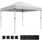10' x 10' Pop Up Canopy Tent with Sidewalls and Roller Bag, White