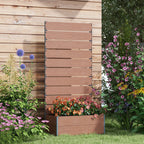 28" x 15" x 59" Raised Garden Bed with Trellis, Light Brown