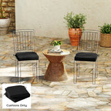 Set of 2 Outdoor Chair Seat Cushions, 40 x 40 cm, Black