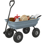 Steel Garden Cart with 10" Pneumatic Tires, 551 lbs Capacity, Grey