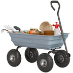 Steel Garden Cart with 10" Pneumatic Tires, 551 lbs Capacity, Grey