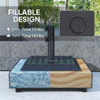 Outdoor Umbrella Base with Wheels, Up to 143lbs Sand or 112lbs Water, Black