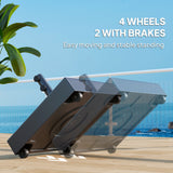 Outdoor Umbrella Base with Wheels, Up to 143lbs Sand or 112lbs Water, Black