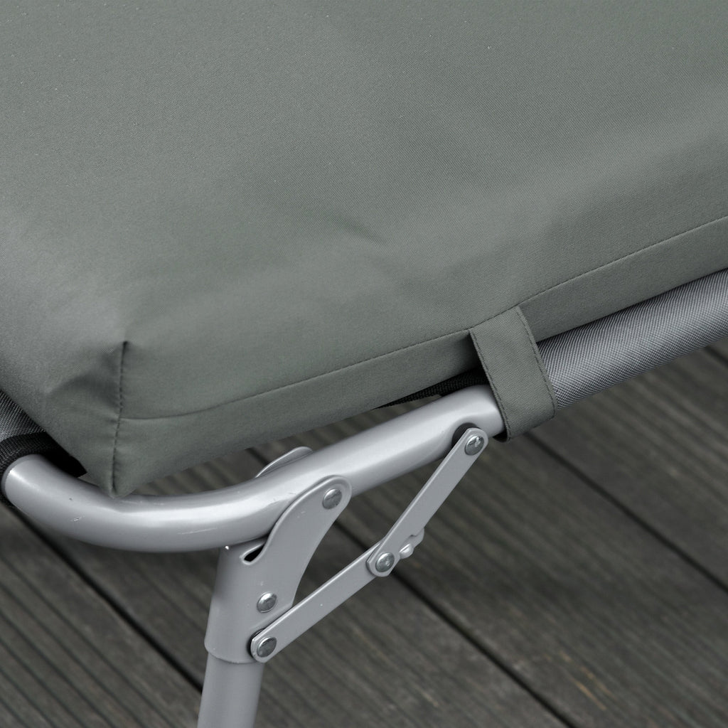 Set of 2 Outdoor Lounge Chair Cushions, 77.2" x 21.7", Dark Grey