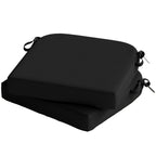 Set of 2 Outdoor Chair Seat Cushions, 40 x 40 cm, Black