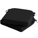 Set of 2 Outdoor Chair Seat Cushions, 40 x 40 cm, Black