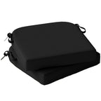Set of 2 Outdoor Chair Seat Cushions, 40 x 40 cm, Black