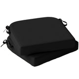 Set of 2 Outdoor Chair Seat Cushions, 40 x 40 cm, Black