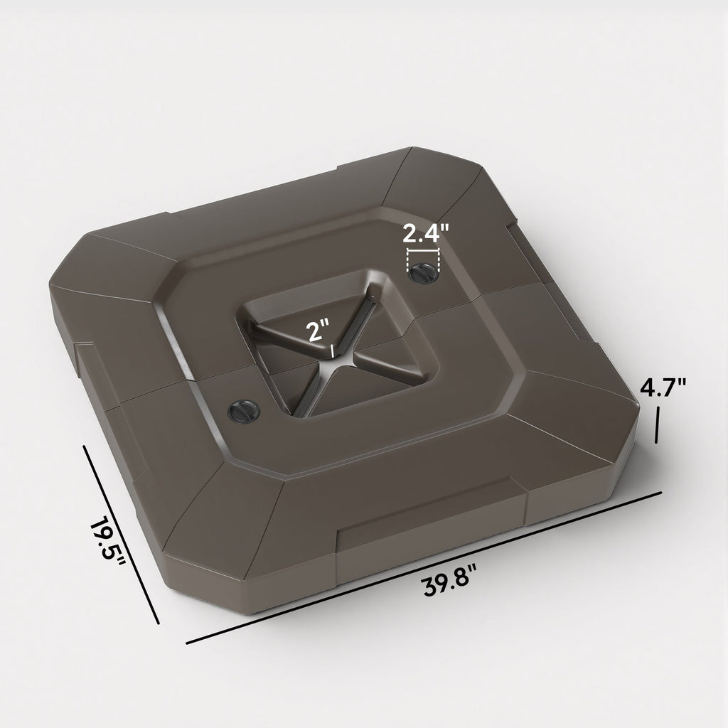 2-Piece Cantilever Umbrella Base Weight Set, 231 lb, Brown