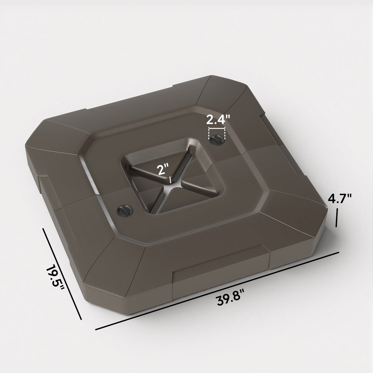 2-Piece Cantilever Umbrella Base Weight Set, 231 lb, Brown