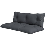 2-Seater Outdoor Seat & Back Cushions, 6" Thick for Pallet Loveseat, Dark Grey