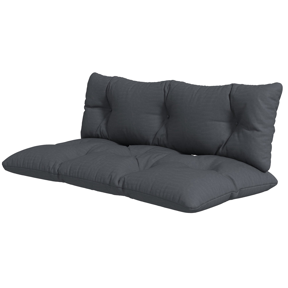 2-Seater Outdoor Seat & Back Cushions, 6" Thick for Pallet Loveseat, Dark Grey