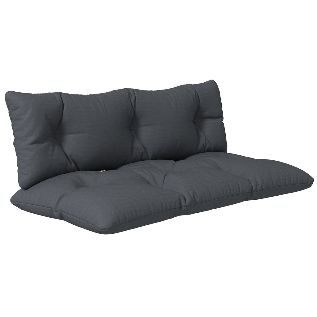 2-Seater Outdoor Seat & Back Cushions, 6" Thick for Pallet Loveseat, Dark Grey