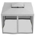 10' x 10' Canopy Tent with Mesh Netting and Double-Tier Roof, Grey