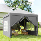 10' x 10' Outdoor Pop-Up Party Tent with Carry Bag, Light Grey