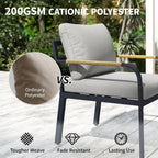 7 Seater Garden Furniture Set with Faux Wood Table, Light Grey