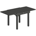 80-160 cm Extendable Aluminium Garden Table for 4-6 People, Black