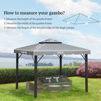 10' x 10' Gazebo Replacement Top with Double Vented Roof for Outdoor Patio Use, Light Gray