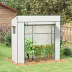 77.2" x 30.3" x 77.6" Lean-to Tomato Greenhouse, White