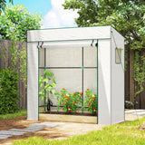 77.2" x 30.3" x 77.6" Lean-to Tomato Greenhouse, White