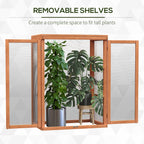 Wooden 2 Tier Cold Frame Greenhouse with Polycarbonate Panels, Orange