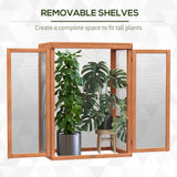 Wooden 2 Tier Cold Frame Greenhouse with Polycarbonate Panels, Orange