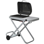 Foldable Gas BBQ Grill with Side Table & Trolley, Grease Box, 2.5 kW, Black