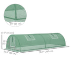 7' x 3' x 2' Portable Mini Greenhouse with 5 Mesh Windows, Green