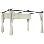 10' x 13' Retractable Pergola Canopy with Curtains, Cream White