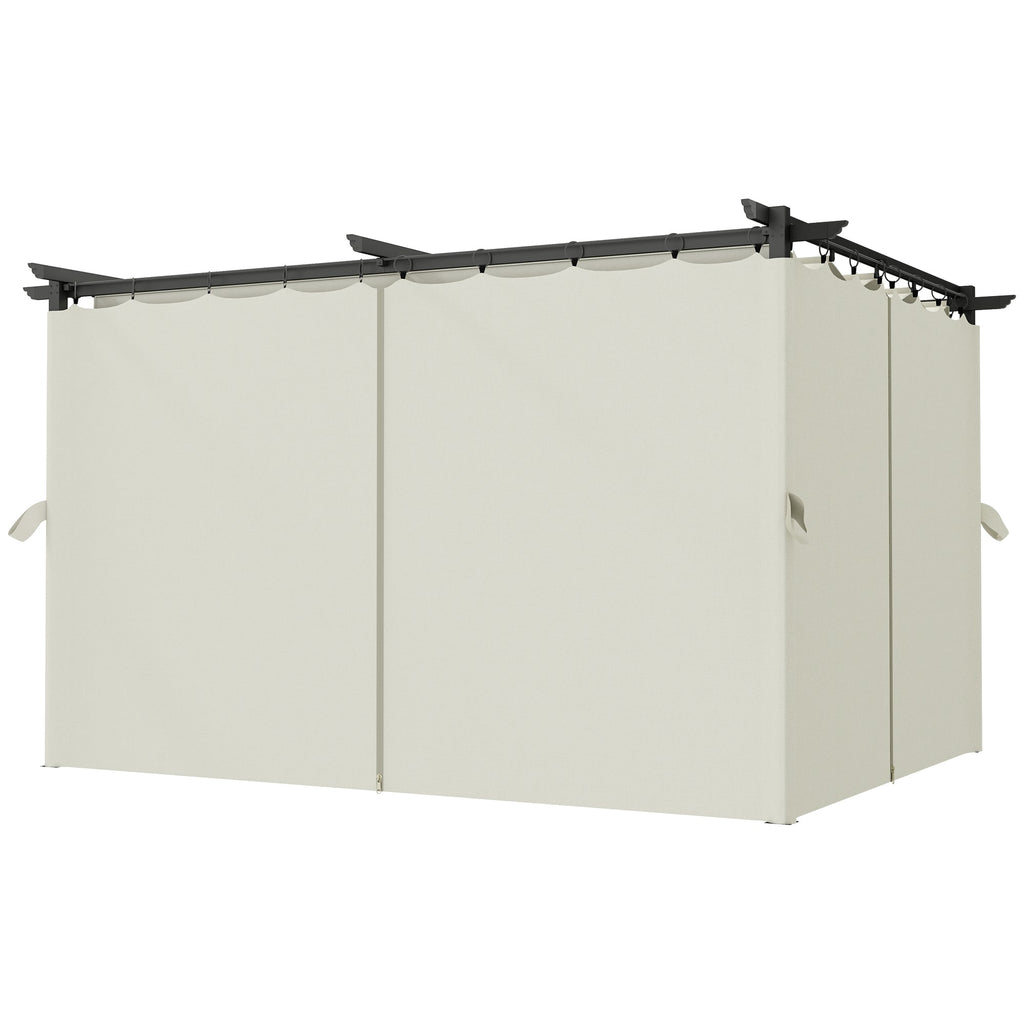10' x 13' Retractable Pergola Canopy with Curtains, Cream White