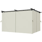10' x 13' Retractable Pergola Canopy with Curtains, Cream White