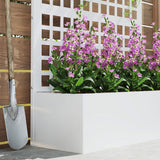 43" x 16" x 70" Raised Garden Bed with Trellis and Privacy Screen, White