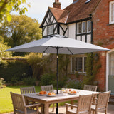3 x 2 m Garden Parasol with Crank Handle and Tilt Function, Light Grey