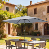 3 x 2 m Garden Parasol with Crank Handle and Tilt Function, Light Grey
