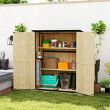 Wood Outdoor Storage Cabinet with 2 Shelves, Natural