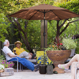 2.6 m Garden Parasol with Tilt, Crank, Vent & Aluminium Pole, Coffee