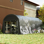 10' x 20' Portable Shed with Roll-up Zipper Door, Dark Grey