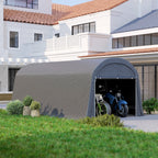 10' x 20' Portable Shed with Roll-up Zipper Door, Dark Grey