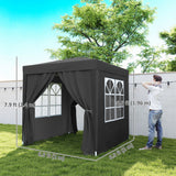 6.6' x 6.6' Pop-Up Canopy Tent with Sidewalls and Carry Bag, Black