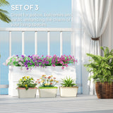 3 Pack 10.5" Self-Watering Planter Boxes with Water Level Indicator
