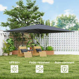 111" x 150.4" Cantilever Umbrella with 360° Rotation and Tilt, Grey