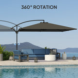 111" x 150.4" Cantilever Umbrella with 360° Rotation and Tilt, Grey