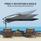 111" x 150.4" Cantilever Umbrella with 360° Rotation and Tilt, Grey