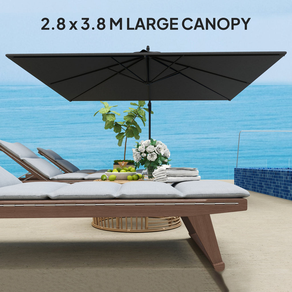 111" x 150.4" Cantilever Umbrella with 360° Rotation and Tilt, Grey