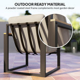 4 Piece Patio Furniture Set with Loveseat, Coffee Table and Thick Cushions, Light Grey