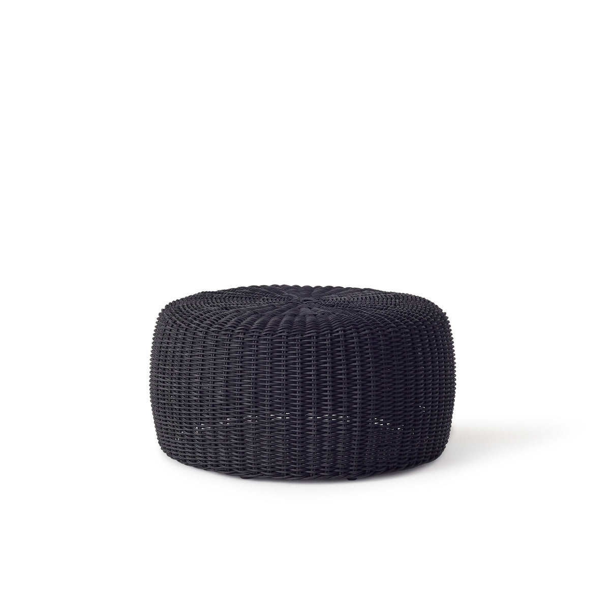 Barrel Woven Pouf in Charcoal (Large)